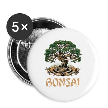 Bonsai Tree Bonsai Bowl Japanese Tree for a - Buttons large 2.2'' (5-pack) - white