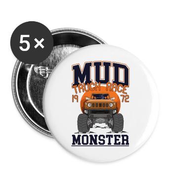 Mud truck race 1972 - Buttons large 2.2'' (5-pack) - white