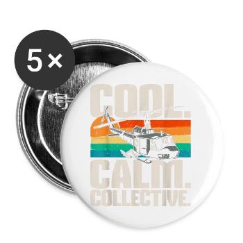 Calm Collective Pride Helicopter - Buttons large 2.2'' (5-pack) - white