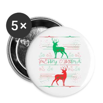 Ugly Merry Christmas - Buttons large 2.2'' (5-pack) - white
