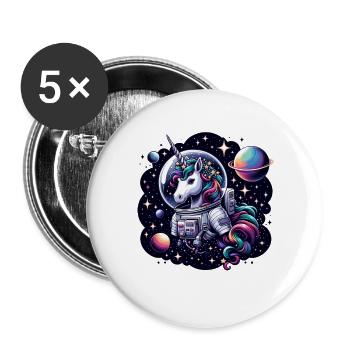 Unicorn in the Starry Galaxy for Women, Girls and - Buttons large 2.2'' (5-pack) - white