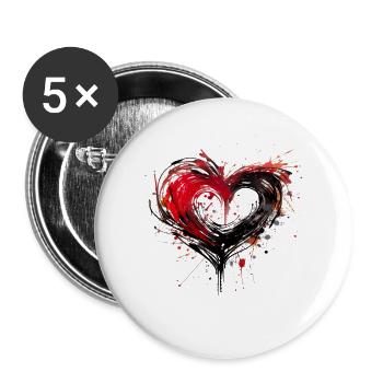 Art Heart Love Love Proof Feelings - Buttons large 2.2'' (5-pack) - white