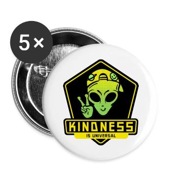 Kindness is Universal Peaceful Alien - Buttons large 2.2'' (5-pack) - white