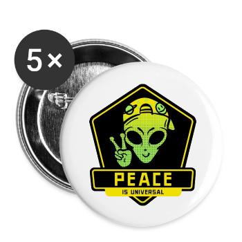Peace is Universal Peaceful Alien - Buttons large 2.2'' (5-pack) - white