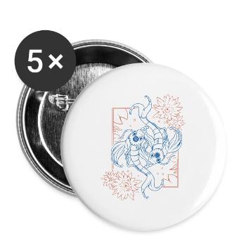 Pisces Steampunk Astrology - Buttons large 2.2'' (5-pack) - white