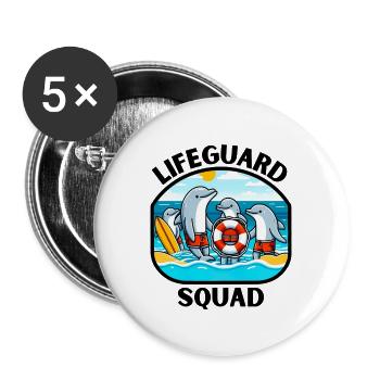 Lifeguard Squad: Dolphin Rescue Team - Buttons large 2.2'' (5-pack) - white