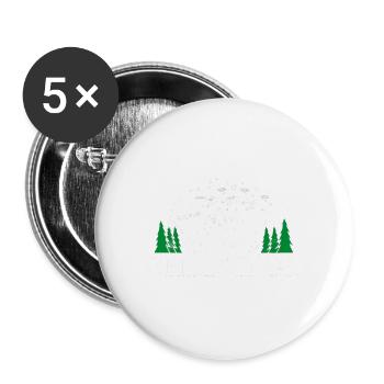 Santa with Reindeer Pine Merry Christmas tree yard - Buttons large 2.2'' (5-pack) - white