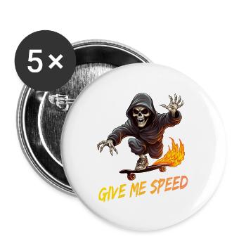 Skate Skater Speed for a Skater skateboarder - Buttons large 2.2'' (5-pack) - white