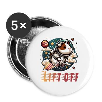 Guinea Pig as an Astronaut for a Guinea pig fan - Buttons large 2.2'' (5-pack) - white