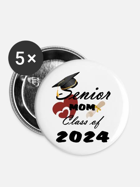 Senior 2024 - Buttons large 2.2'' (5-pack) - white