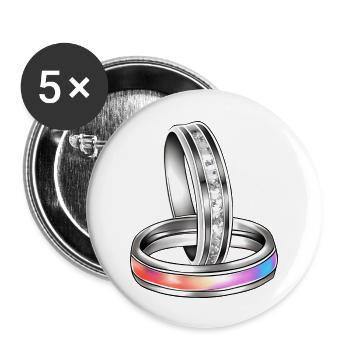 Interlocking Rings Jewelry Wedding Bands - Buttons large 2.2'' (5-pack) - white
