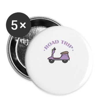 Road Trip Scooter Adventure Trip - Buttons large 2.2'' (5-pack) - white