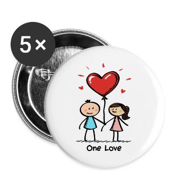 Stick Figure Lovers Couple Love Valentine's Day - Buttons large 2.2'' (5-pack) - white