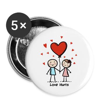Stick Figure Lovers Couple Love Valentine's Day - Buttons large 2.2'' (5-pack) - white