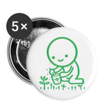 Let's plant trees, Gardening. - Buttons large 2.2'' (5-pack) - white
