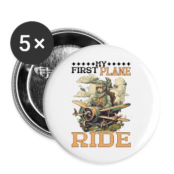My First Plane Ride 58 - Buttons large 2.2'' (5-pack) - white