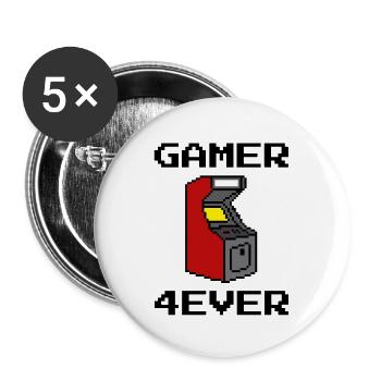 Gamer 4ever (pd137) - Buttons large 2.2'' (5-pack) - white