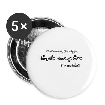 Don't worry Be Hippie Cycle campfire Yardside - Buttons large 2.2'' (5-pack) - white