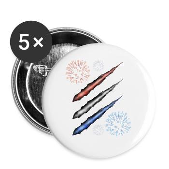 Contrail and Fireworks - Red White and Blue - Buttons large 2.2'' (5-pack) - white