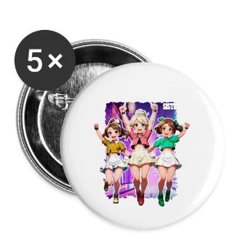 Whats Up Sister Funny Trendy Streamer Cute Girl - Buttons large 2.2'' (5-pack) - white