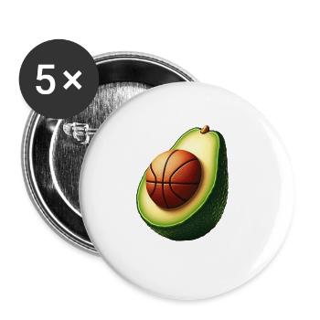 Avocado with basketball core - Buttons large 2.2'' (5-pack) - white