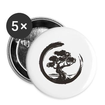 Bonsai Tree Japanese Art Zen Bonsai Master Vintage - Buttons large 2.2'' (5-pack) - white