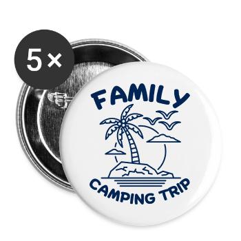 Family Camping Trip - Buttons large 2.2'' (5-pack) - white