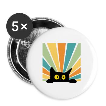 funny cat - Buttons large 2.2'' (5-pack) - white