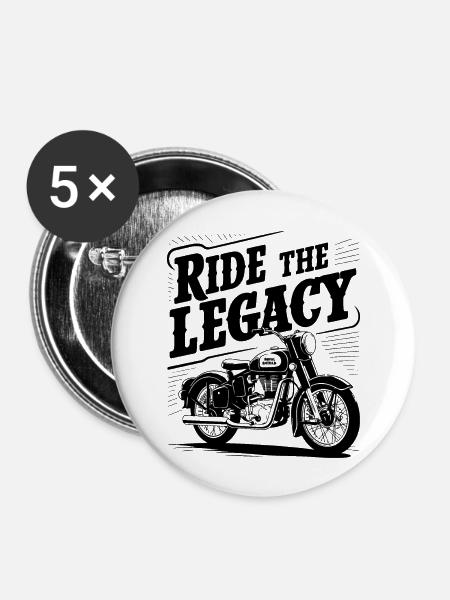 royal enfield bike - Buttons large 2.2'' (5-pack) - white