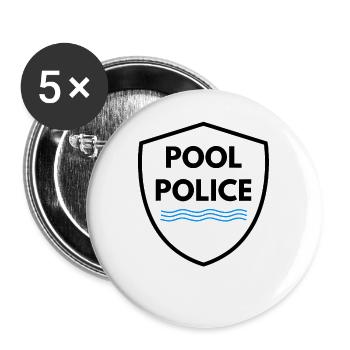 Pool Police Lifeguard Swimming Funny - Buttons large 2.2'' (5-pack) - white