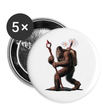 Bigfoot Fireworks 4th of July Usa Flag Sasquatch - Buttons large 2.2'' (5-pack) - white
