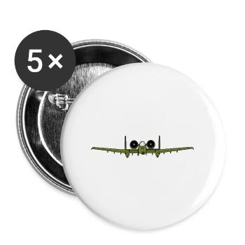 Retro Warplane A10 Thunderbolt Warthog Plane Fight - Buttons large 2.2'' (5-pack) - white