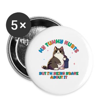 my tummy hurts - Buttons large 2.2'' (5-pack) - white