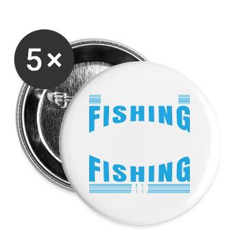 Fishing teeshirt - Buttons large 2.2'' (5-pack) - white