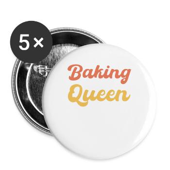 Baking queen - baking lover - Buttons large 2.2'' (5-pack) - white