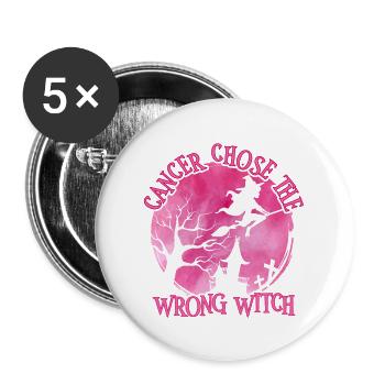 Cancer Witch Pink Breast Cancer - Buttons large 2.2'' (5-pack) - white