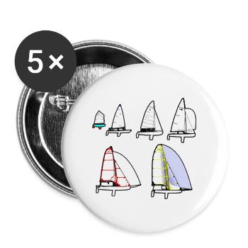 Optimist Laser 420 470 29Er 49Er Sailboats - Buttons large 2.2'' (5-pack) - white