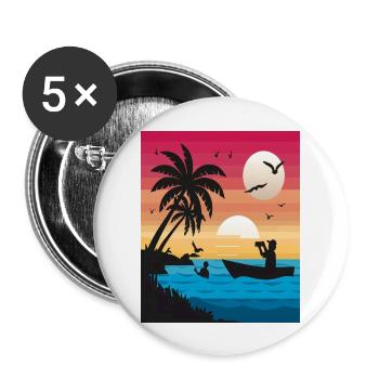 Tourist in tropical sunset - Buttons large 2.2'' (5-pack) - white