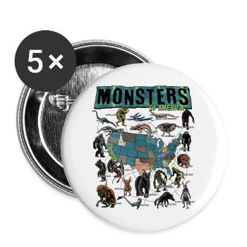 Cryptid Monsters Folklore Creature Cryptozoology - Buttons large 2.2'' (5-pack) - white