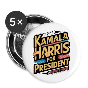 kamala harris for president - Buttons large 2.2'' (5-pack) - white