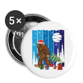 Bigfoot Christmas Tree Lights Xmas Season - Buttons large 2.2'' (5-pack) - white