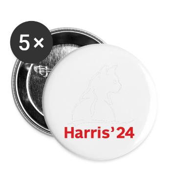 Cat Ladies for Kamala Cat 2024 President Kamala - Buttons large 2.2'' (5-pack) - white