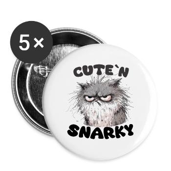 Cute´n Snarky Funny Cat | Sarcastic - Buttons large 2.2'' (5-pack) - white