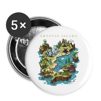 Cryptid Bigfoot Loch Ness Monster Mothman Jersey - Buttons large 2.2'' (5-pack) - white