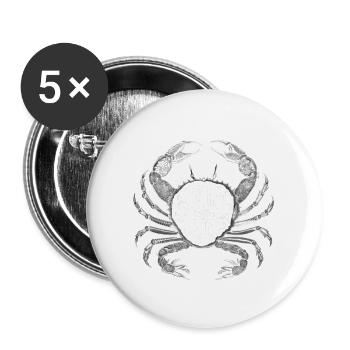 Salty To The Core Crab - Buttons large 2.2'' (5-pack) - white