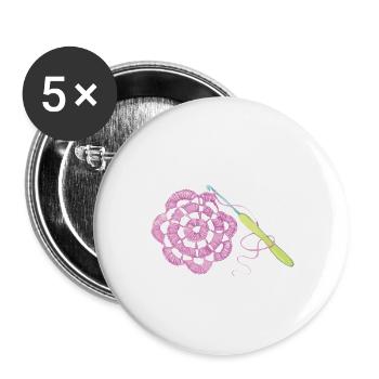 Crochet Best Hooker in Town Funny Yarn - Buttons large 2.2'' (5-pack) - white
