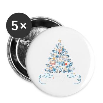 Merry Chrismukkah Jewish Hanukkah Religious - Buttons large 2.2'' (5-pack) - white