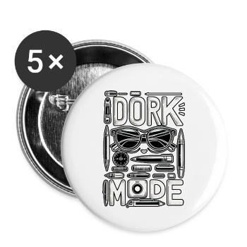 Dork Mode 6 - Buttons large 2.2'' (5-pack) - white