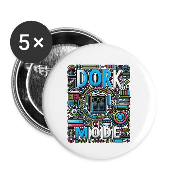 Dork Mode 14 - Buttons large 2.2'' (5-pack) - white
