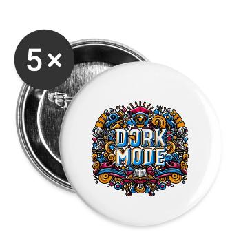 Dork Mode 8 - Buttons large 2.2'' (5-pack) - white
